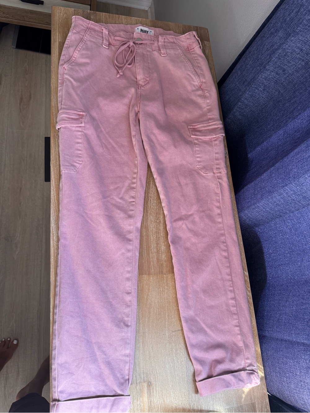 PAIGE Rose Pink High-Rise Cargo Pants